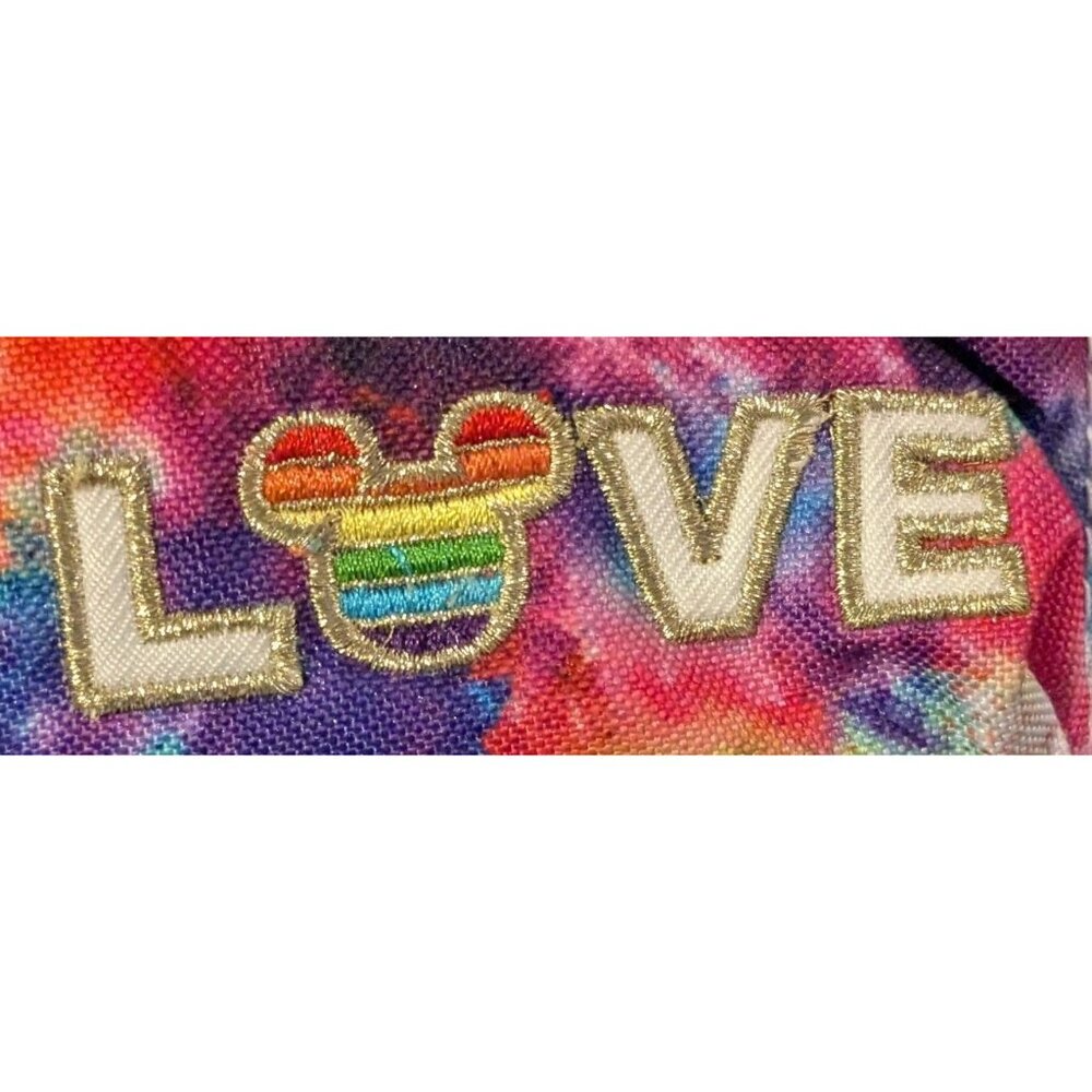 Disney Store Love Waist Bag Mickey Fanny Pack Rainbow Tie Dye Pride Sling Mouse - Picture 2 of 16